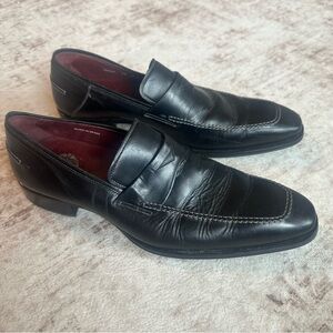 Mezlan Toulon Black Leather‎ Slip-on Dress Shoes Loafers Men’s Sz 10